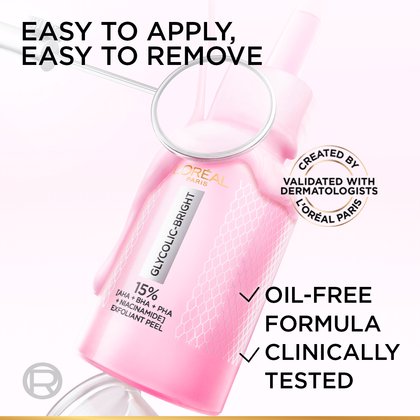 Loreal Paris Glycolic Bright Instant Glowing Face Serum 30ml Skin Brightening Packshot 4