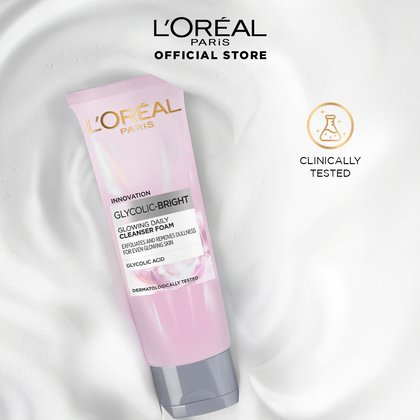 Loreal Paris Glycolic Glowing Daily Cleanser Foam 100ml Packshot 6
