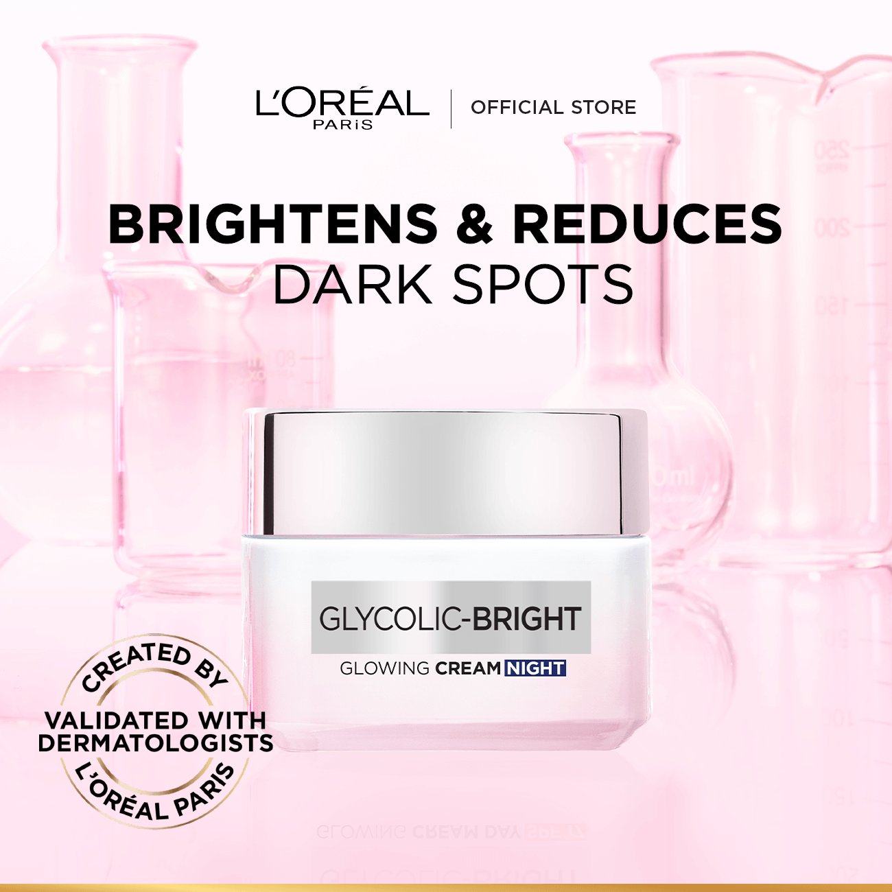 Loreal Paris Glycolic Glowing Night Cream 50ml Packshot 1