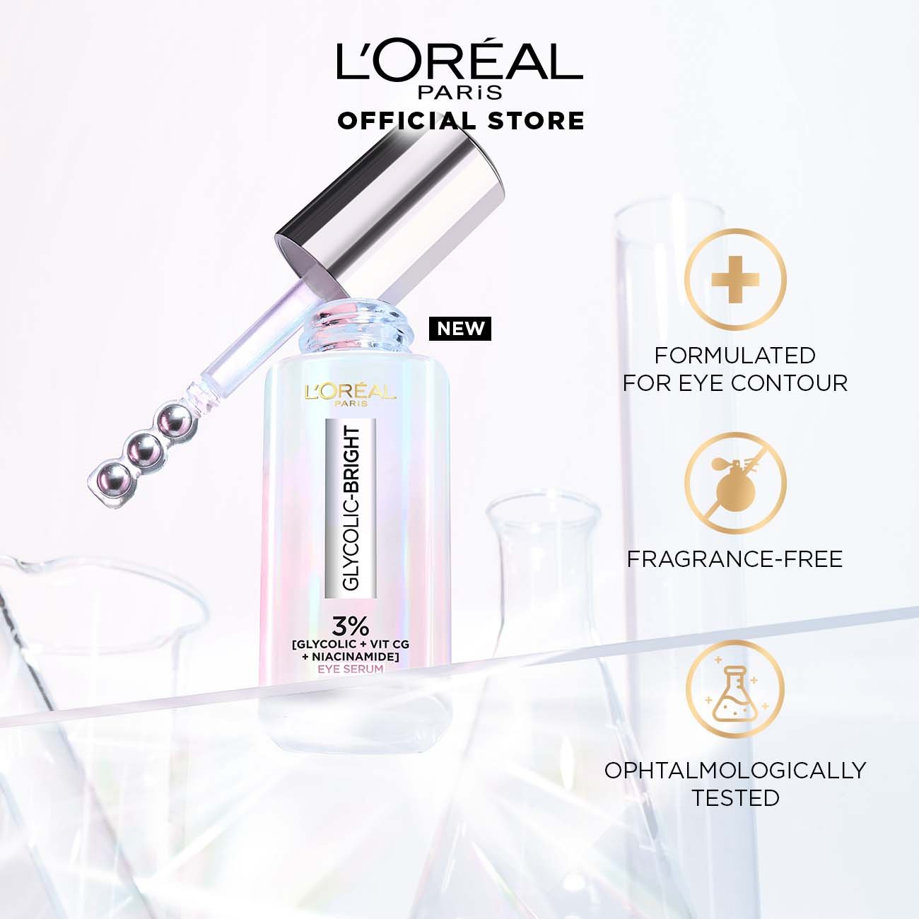 L’Oréal Paris Glycolic Bright 3 Glycolic Acid Eye Serum 20ml