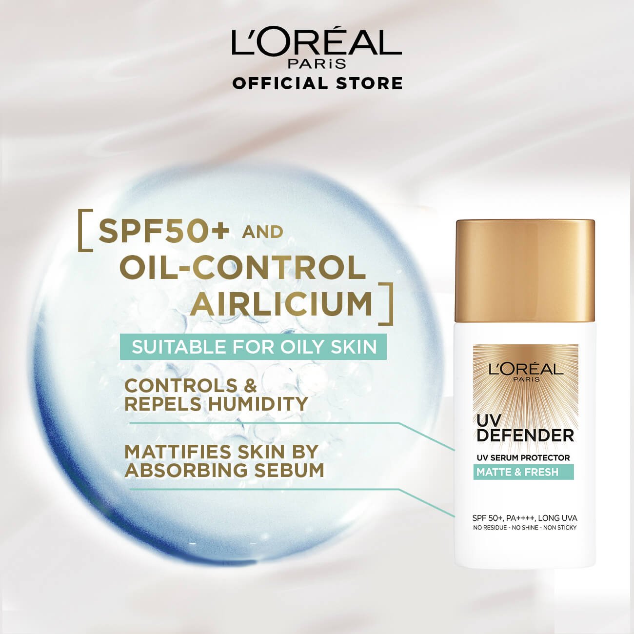 UV Defender Matte & Fresh 50ml - L'Oreal Paris