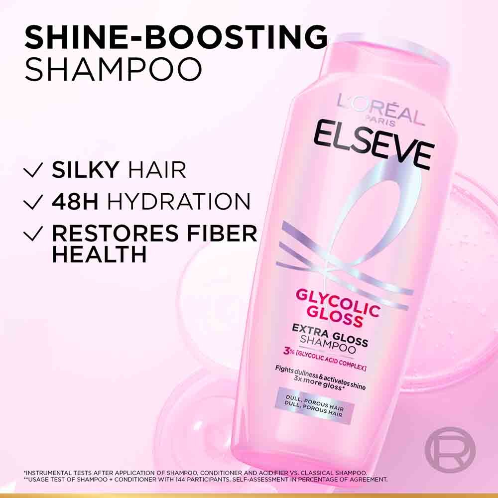 ELSEVE GLYCOLIC GLOSS EXTRA GLOSS SHAMPOO 280ML