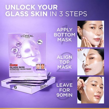 8 REVITALIFT GLASS SKIN HYDROGEL GLOW MASK 1PC